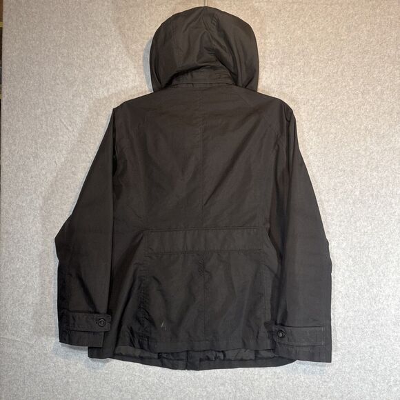 Lands End Women’s Waterproof Rain Coat Windbreaker Black Size L/P‎  14-16 VTG - Picture 13 of 16